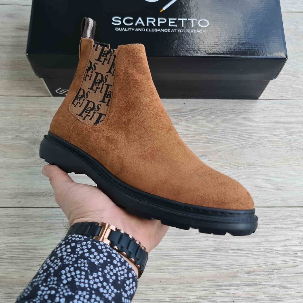 Men's Suede Leather Chelsea Boots | Pull-on | Handmade